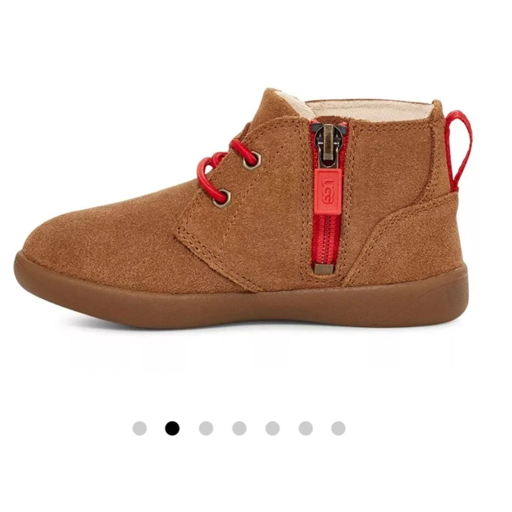 UGG Kids Chestnut Suede Walker with Red Laces